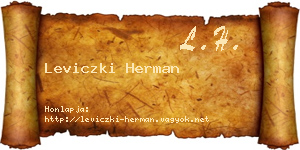 Leviczki Herman névjegykártya
